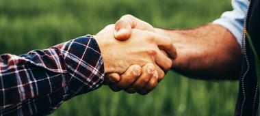 deux personnes se serrent la main